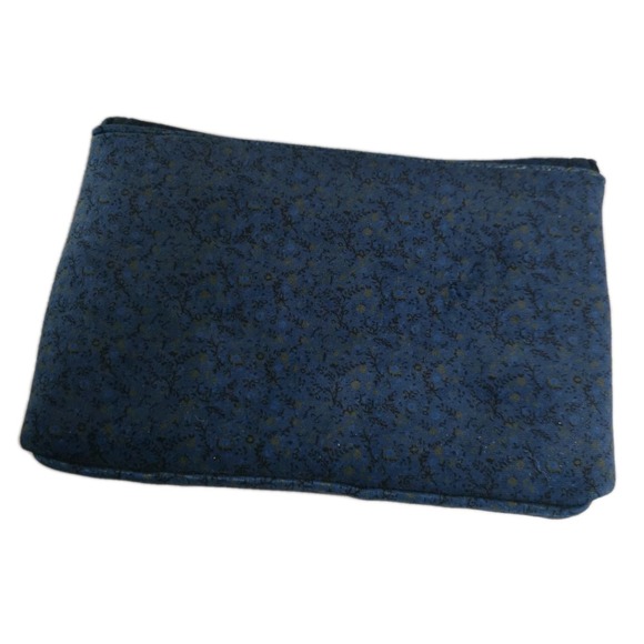 Anthropologie Velour Pearl strap Evening Cocktail Purse Black Blue Cottagecore - Picture 7 of 8